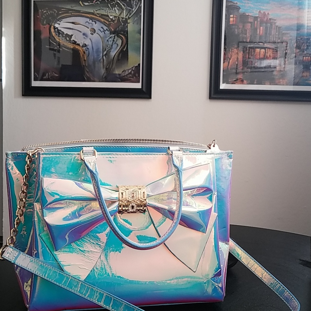 Sold* Betsey Johnson Iridescent Bow Bag
